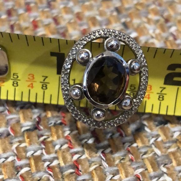 Smokey Topaz Sterling Silver Faceted Filigree Accent Oval Earrings - Picture 12 of 16